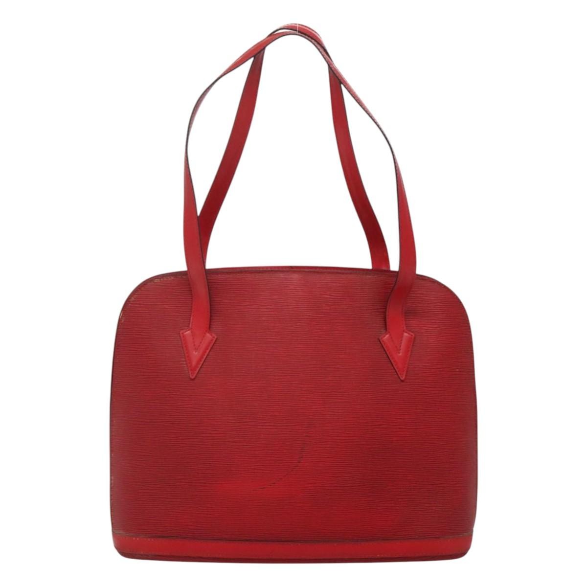 Louis Vuitton Lussac Handbag Epi Leather, RED, LEATHER, Shoulder bag