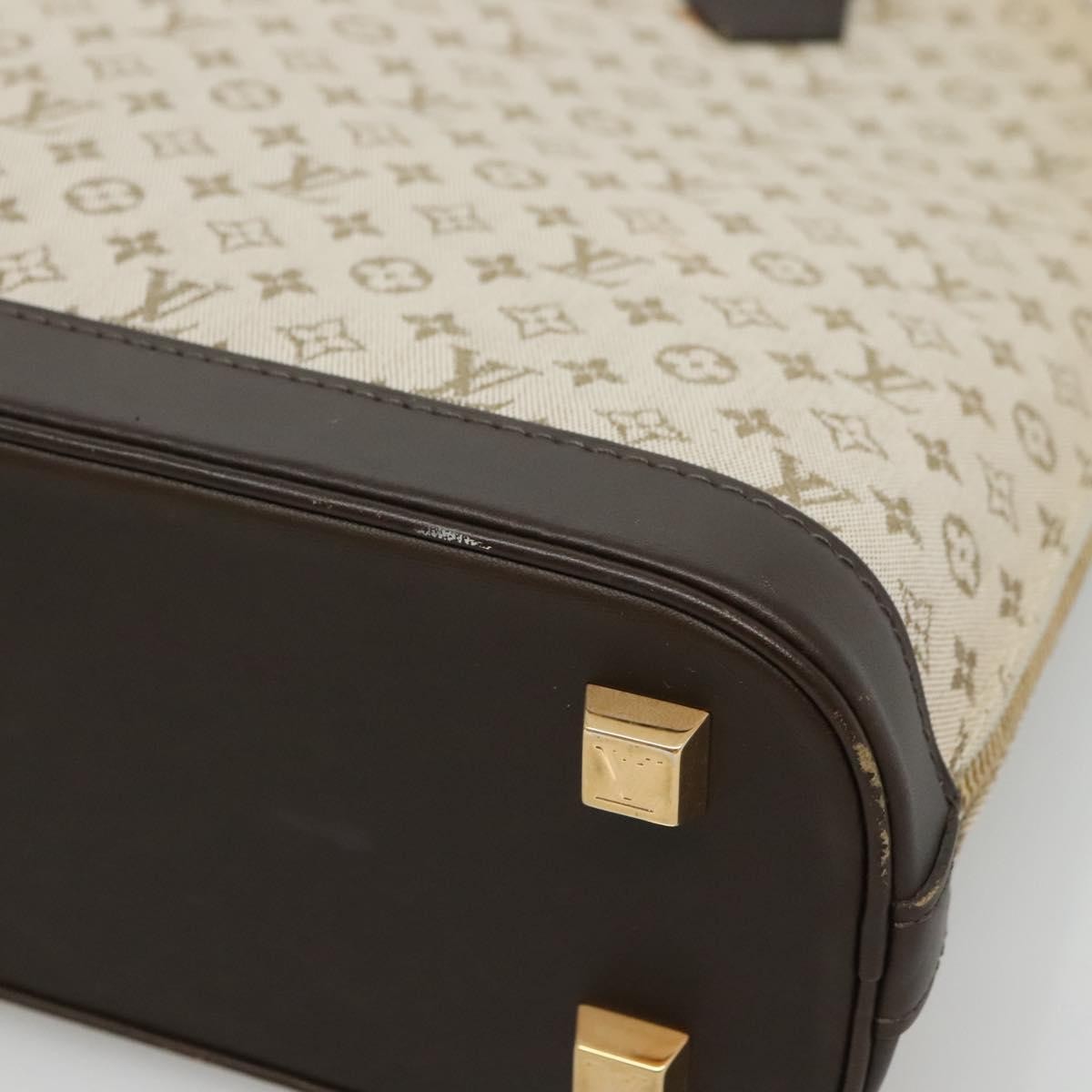 Louis Vuitton Alma Handbag Mini Lin Monogram, Khaki, Canvas, Handbag