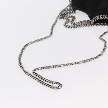 Stella McCartney Falabella Fold Over Crossbody Bag Shaggy Deer, BLACK, POLYESTER, Shoulder bag