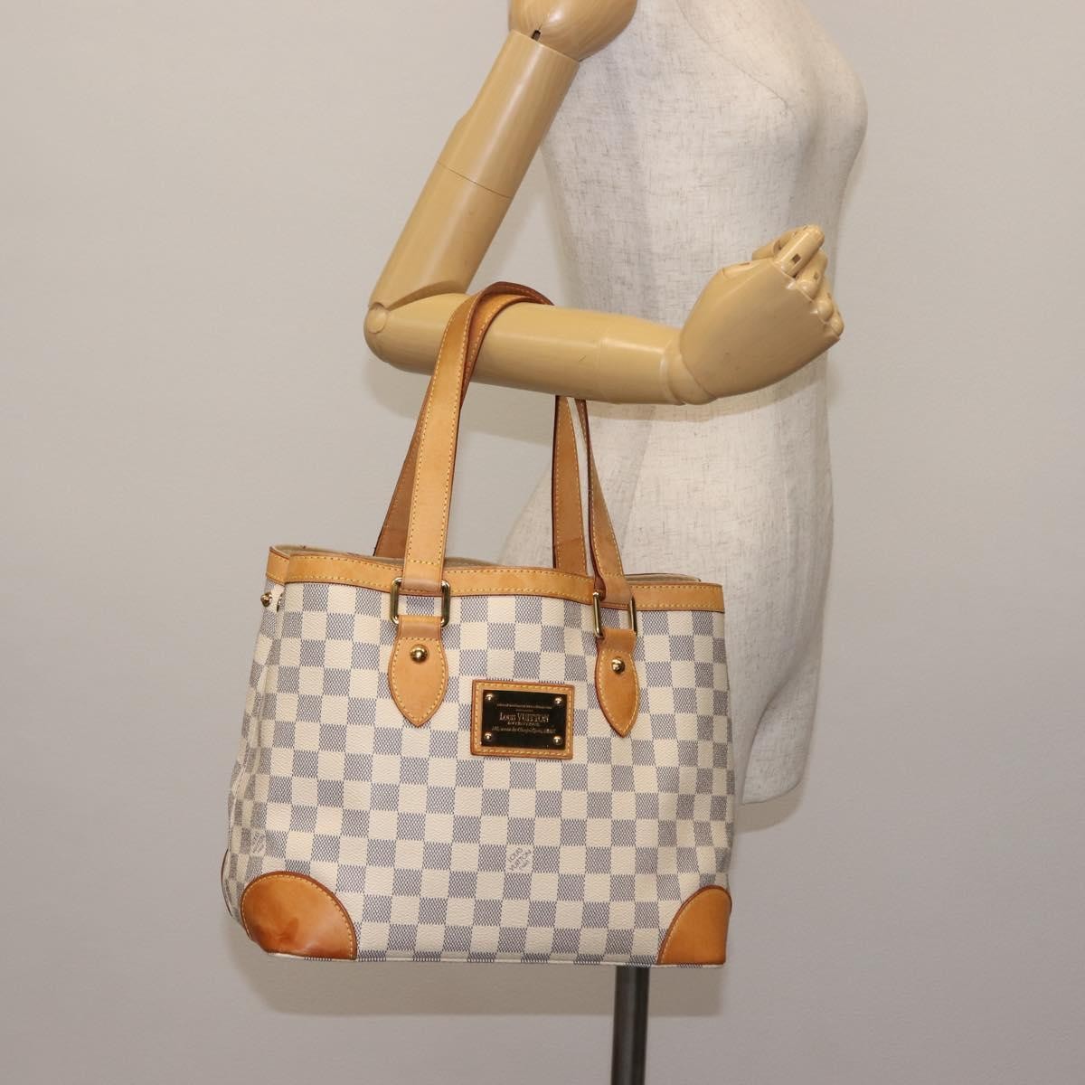 Louis Vuitton Hampstead Handbag Damier, WHITE, CANVAS, Tote bag