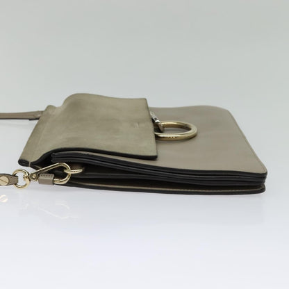 Chloe Faye Shoulder Bag Leather and Suede, GRAY, SUEDE, Shoulder bag
