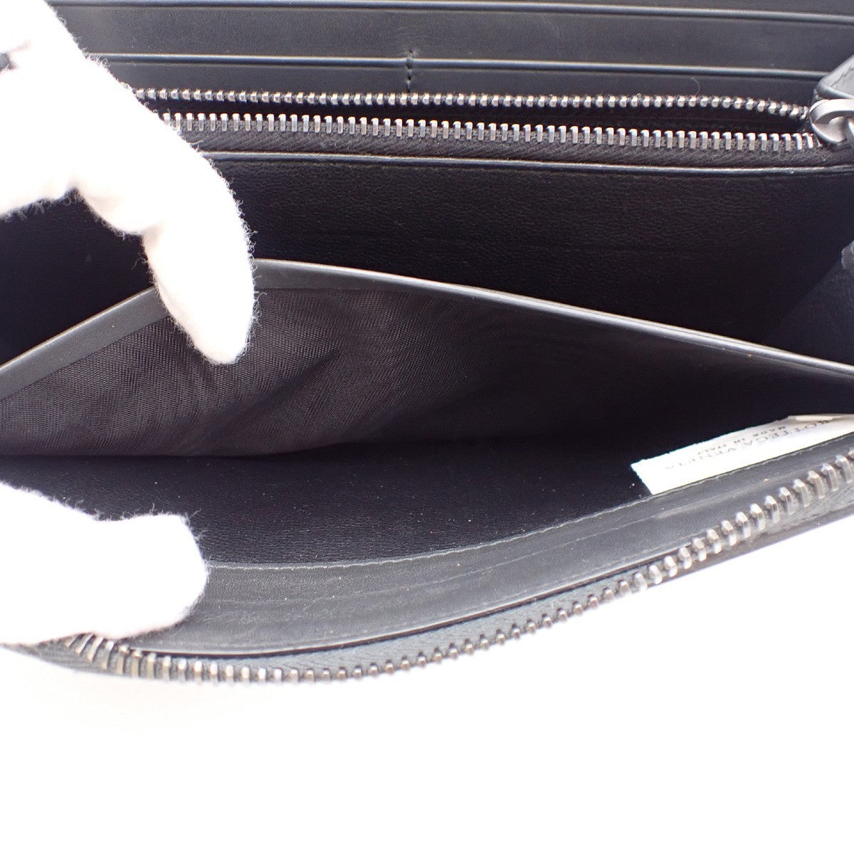 Bottega Veneta Intrecciato Long Zip  Wallet Leather, Black, Leather, Wallet