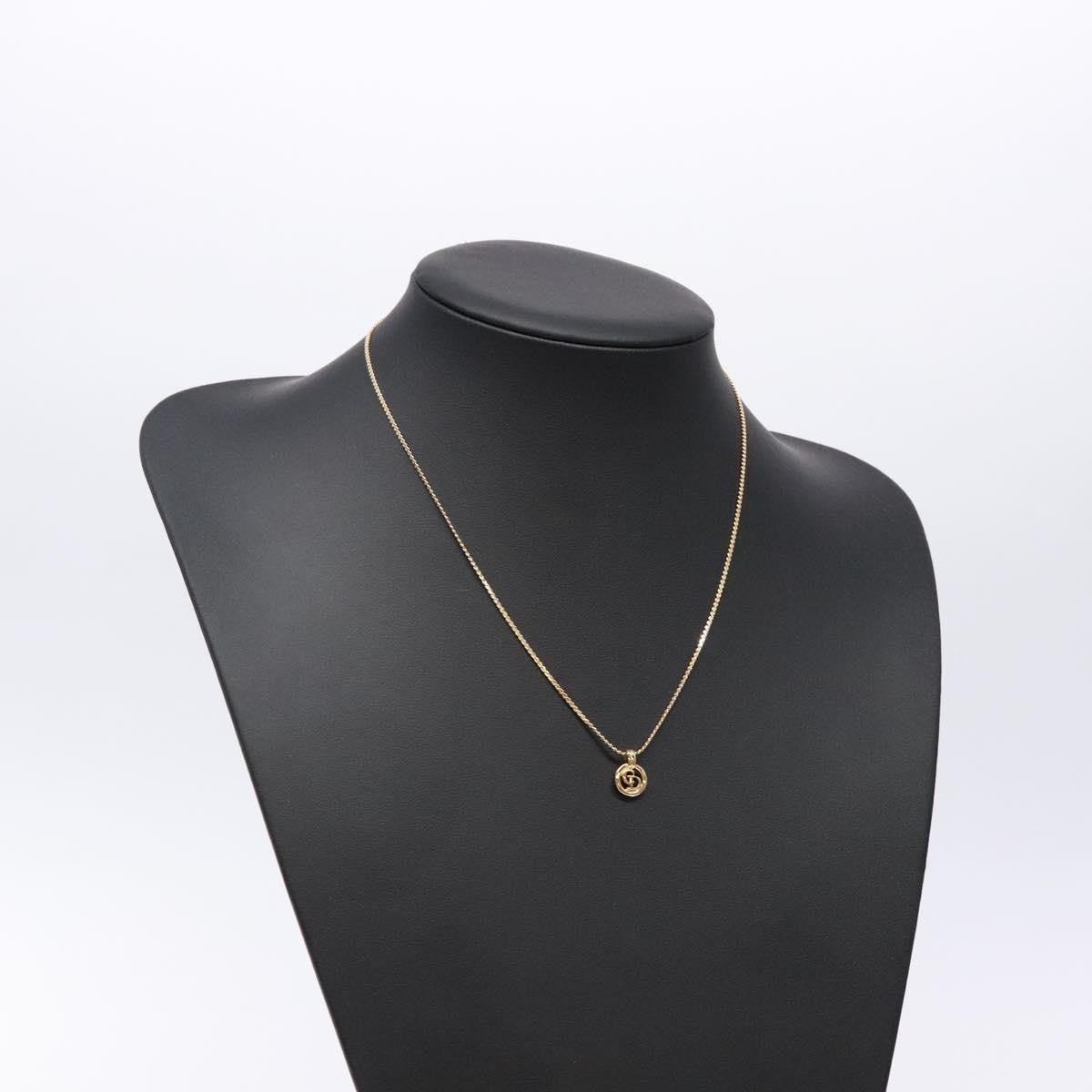 Christian Dior CD Round Pendant Necklace Metal, GOLD, METAL, Necklace