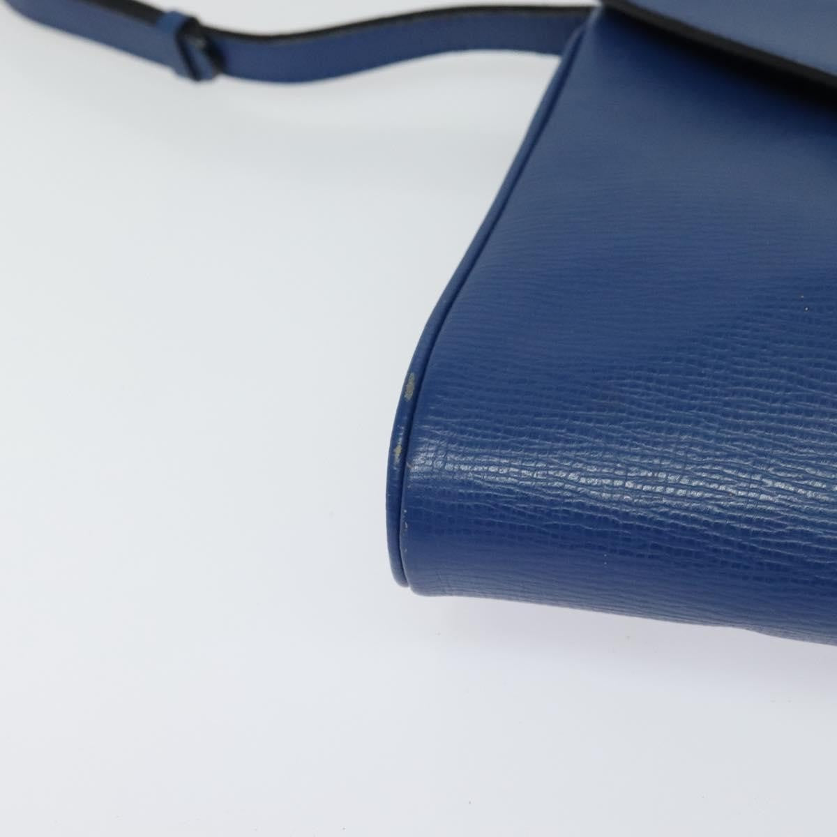 Celine Vintage Circle Logo Crossbody Bag Leather, BLUE, LEATHER, Crossbody bag