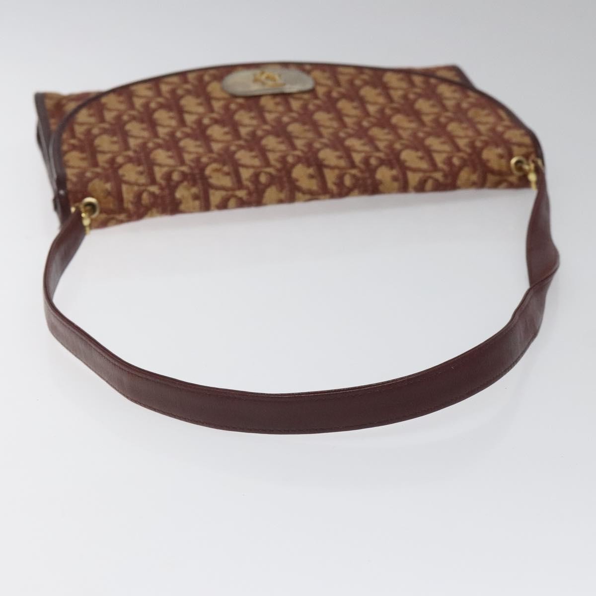 Christian Dior Vintage Trotter Flap Shoulder Bag Canvas, RED, CANVAS, Shoulder bag