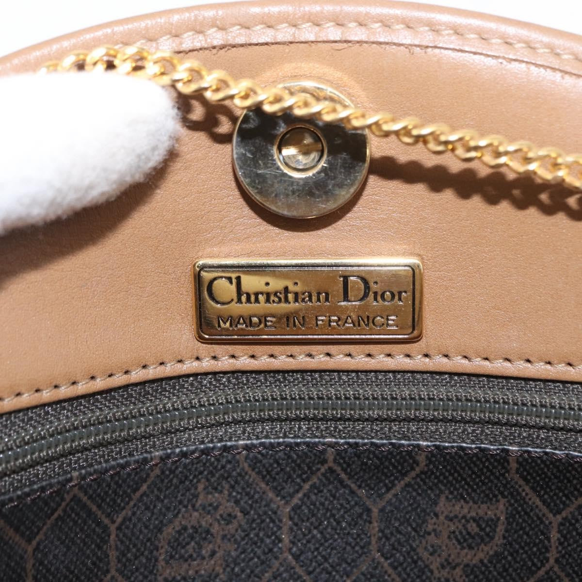 Christian Dior Vintage Honeycomb Shoulder Bag Canvas and Leather, BLACK, CANVAS, Shoulder bag