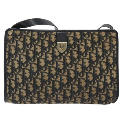 Christian Dior Vintage Trotter Shoulder Bag Canvas, NAVY, CANVAS, Shoulder bag