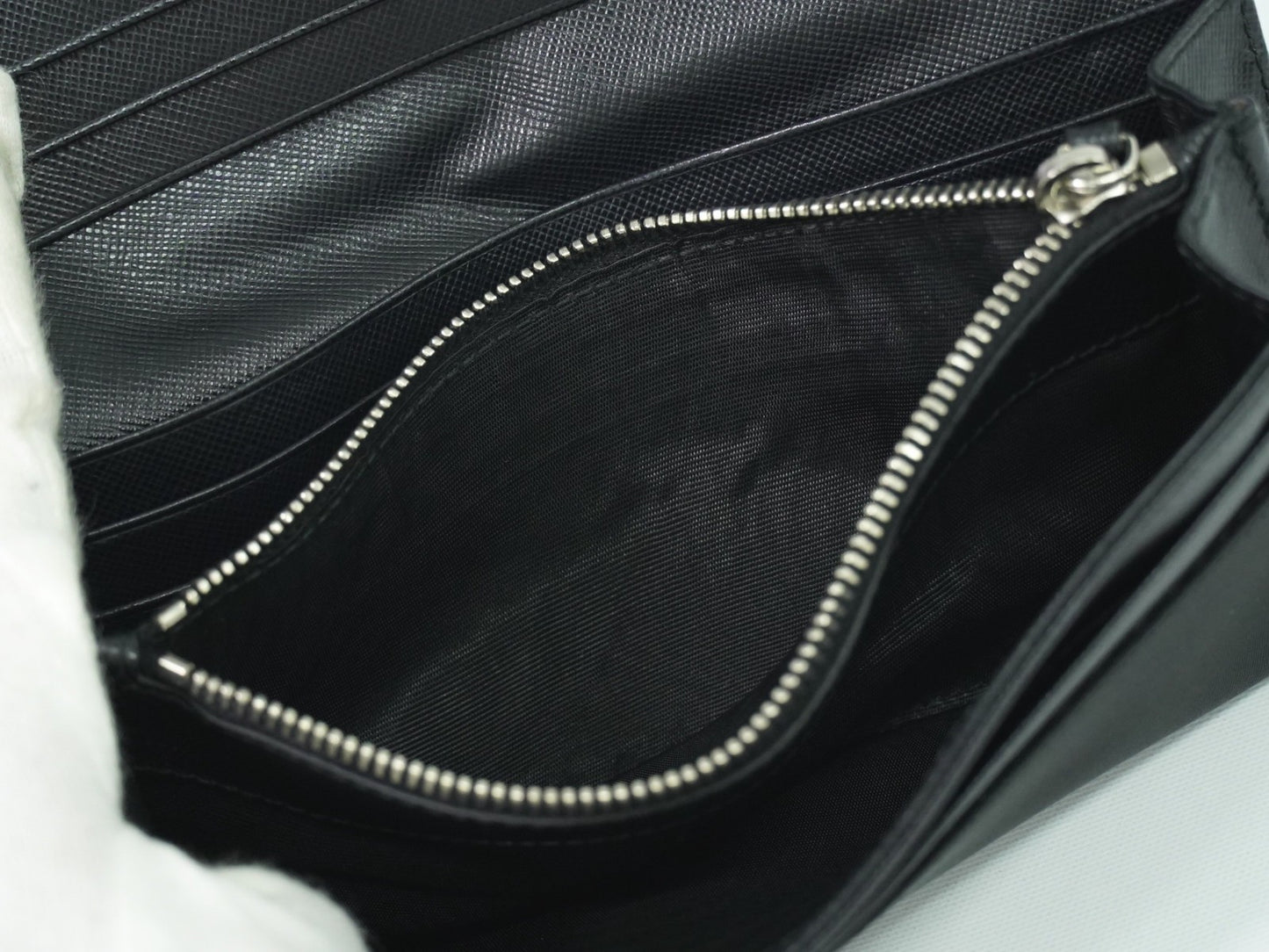 Prada Continental Wallet Tessuto, Black, Nylon, Wallet