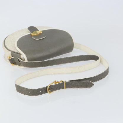 Christian Dior Vintage Honeycomb Flap Crossbody Bag Canvas and Leather, WHITE, CANVAS, Shoulder bag