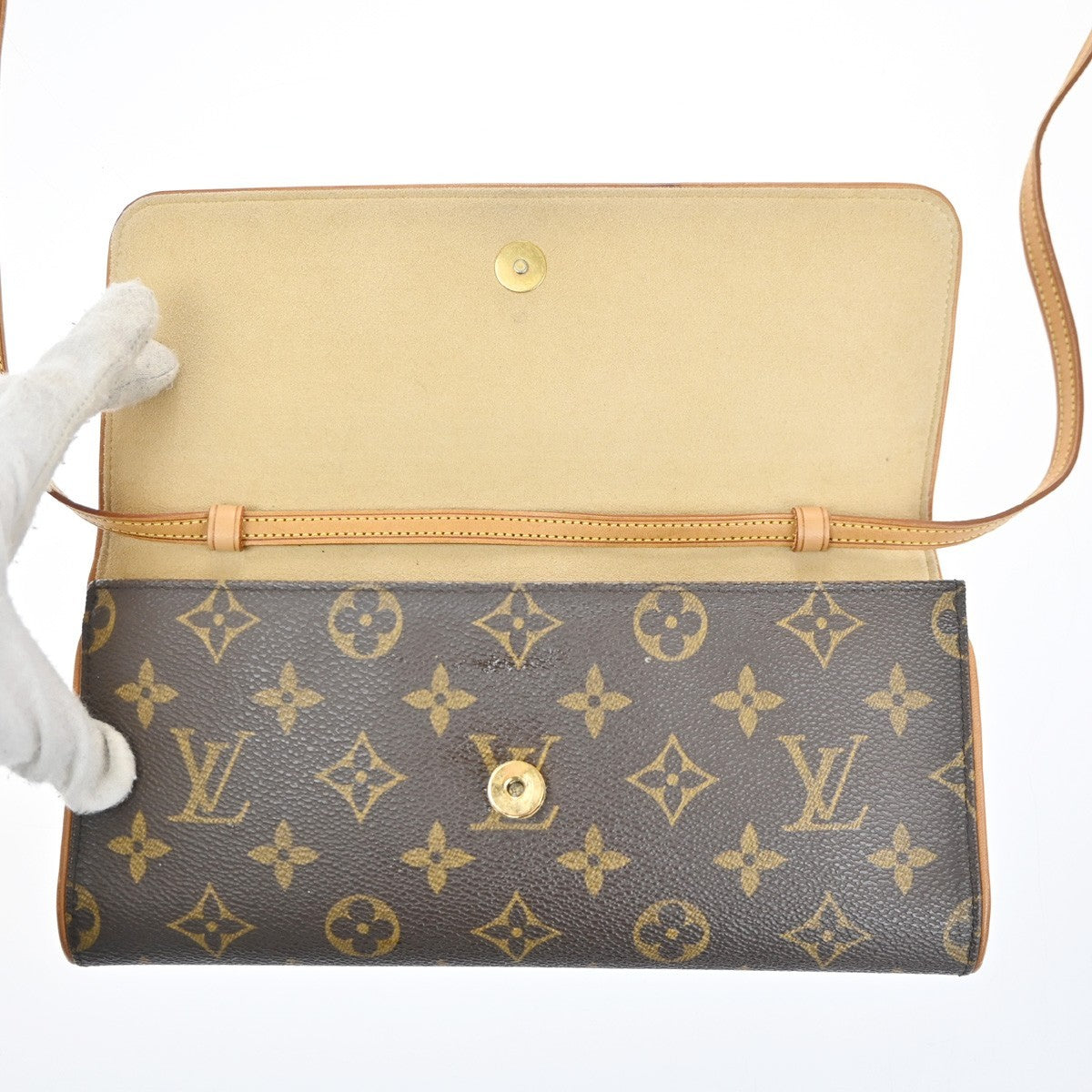 Louis Vuitton Twin Handbag Monogram Canvas, BROWN, CANVAS, Shoulder bag