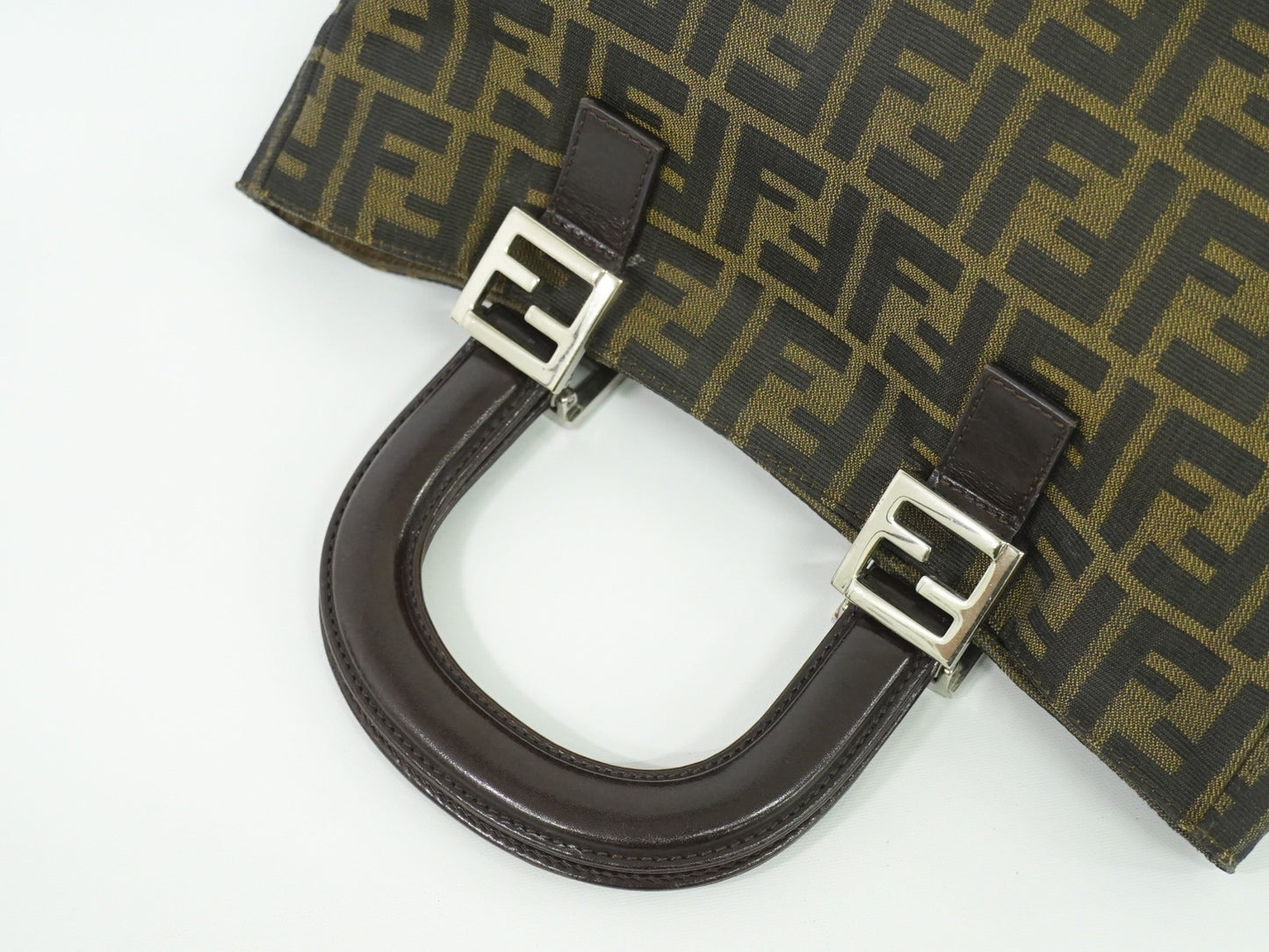 Fendi Zucca Tote bag FF motif, BROWN, CANVAS, Handbag