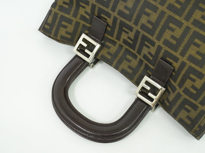 Fendi Zucca Tote bag FF motif, BROWN, CANVAS, Handbag