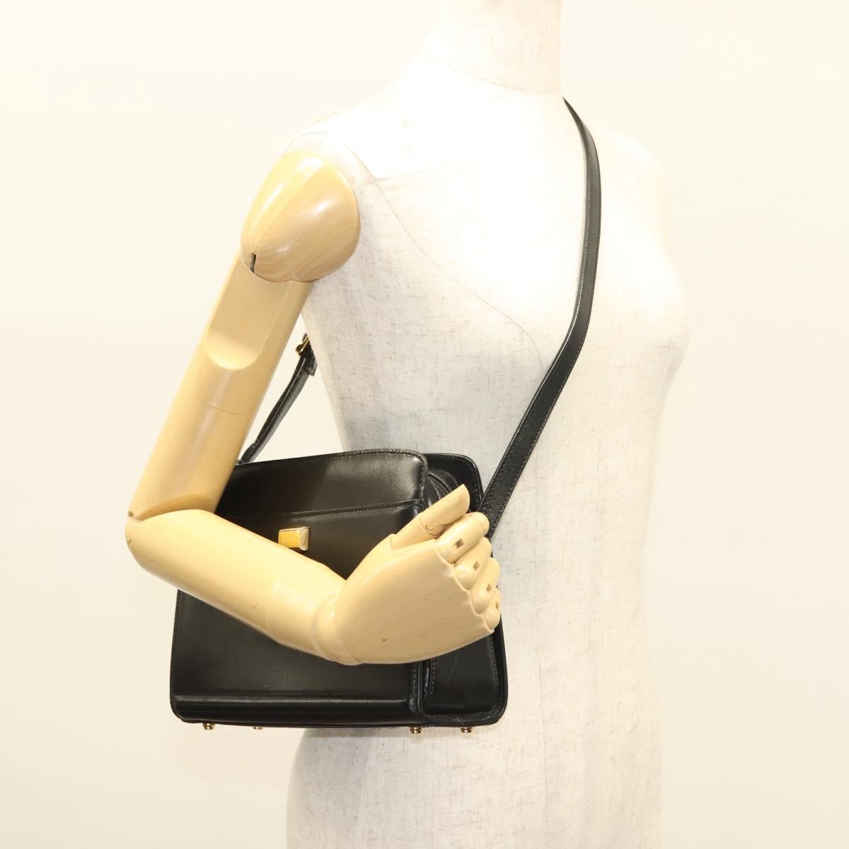 Bally Vintage Shoulder Bag Leather, Black, Leather, Shoulder Bag