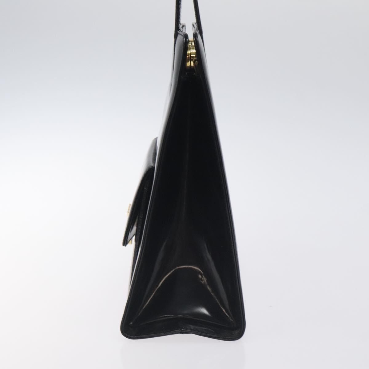 Salvatore Ferragamo Gancini handbag Patent leather, BLACK, PATENT_LEATHER, Handbag