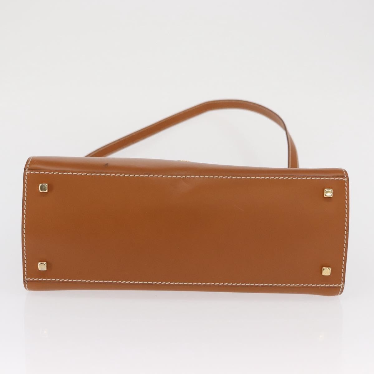 Salvatore Ferragamo Gancini handbag Leather, BROWN, LEATHER, Handbag