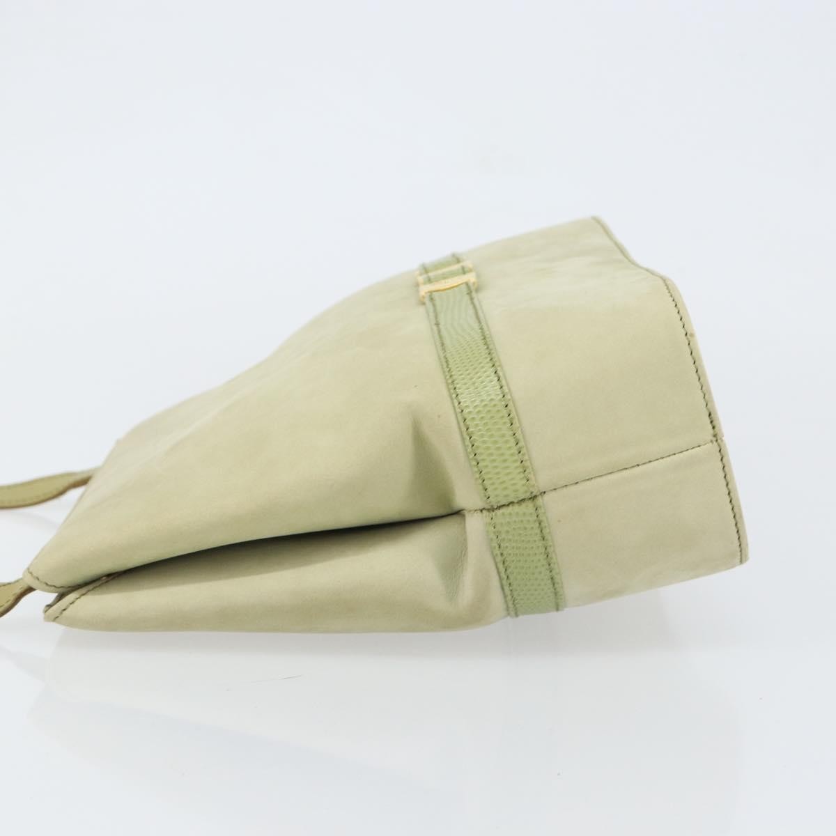 Salvatore Ferragamo Vala Shoulder Bag Suede, GREEN, SUEDE, Shoulder bag