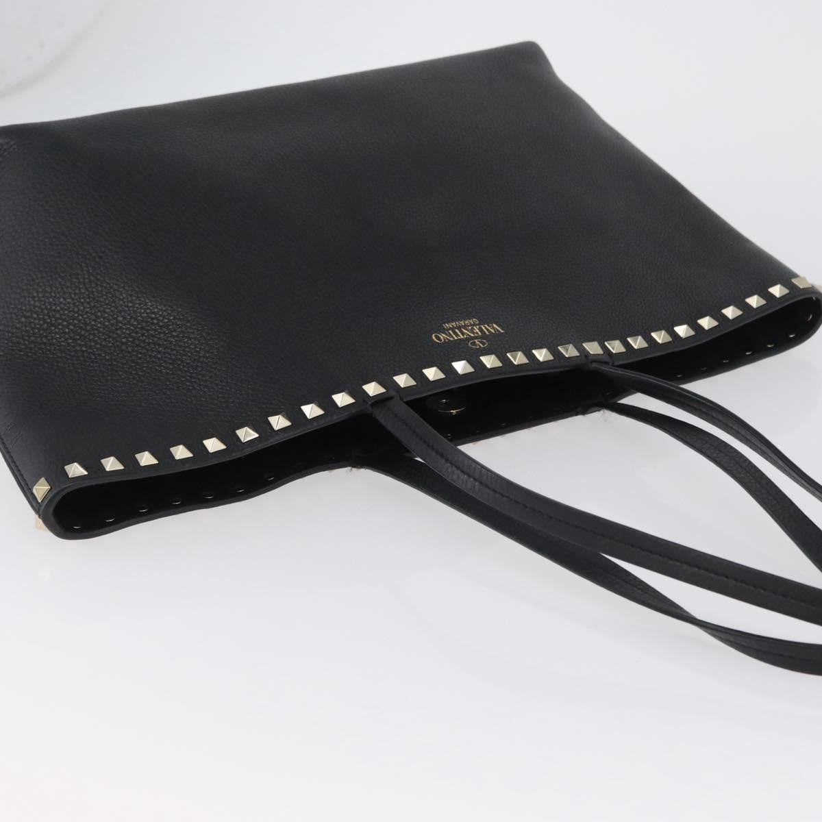 Valentino Garavani Rockstud Shopper Tote Leather, BLACK, LEATHER, Tote bag