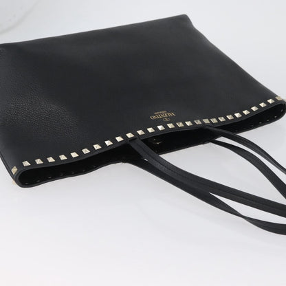 Valentino Garavani Rockstud Shopper Tote Leather, BLACK, LEATHER, Tote bag