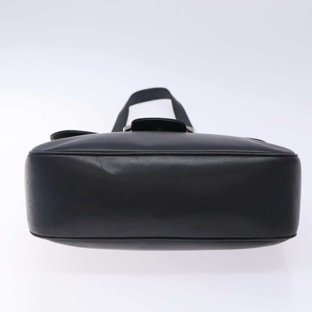 Salvatore Ferragamo Gancini Shoulder Bag Leather, BLACK, LEATHER, Shoulder bag