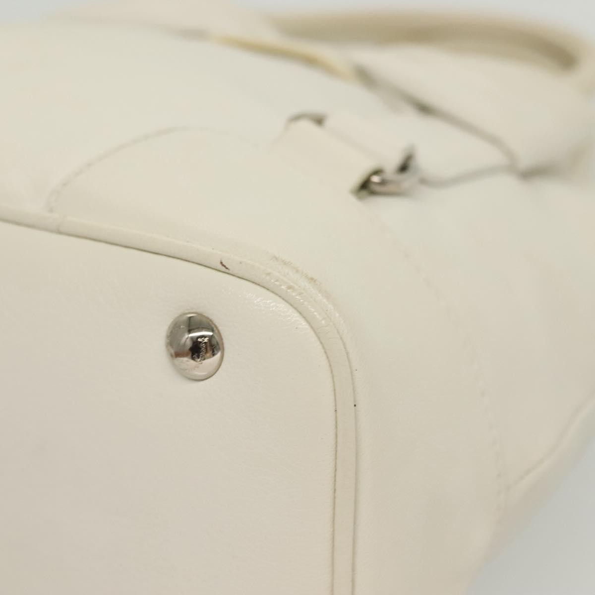 Salvatore Ferragamo Vala Leather, WHITE, LEATHER, Handbag