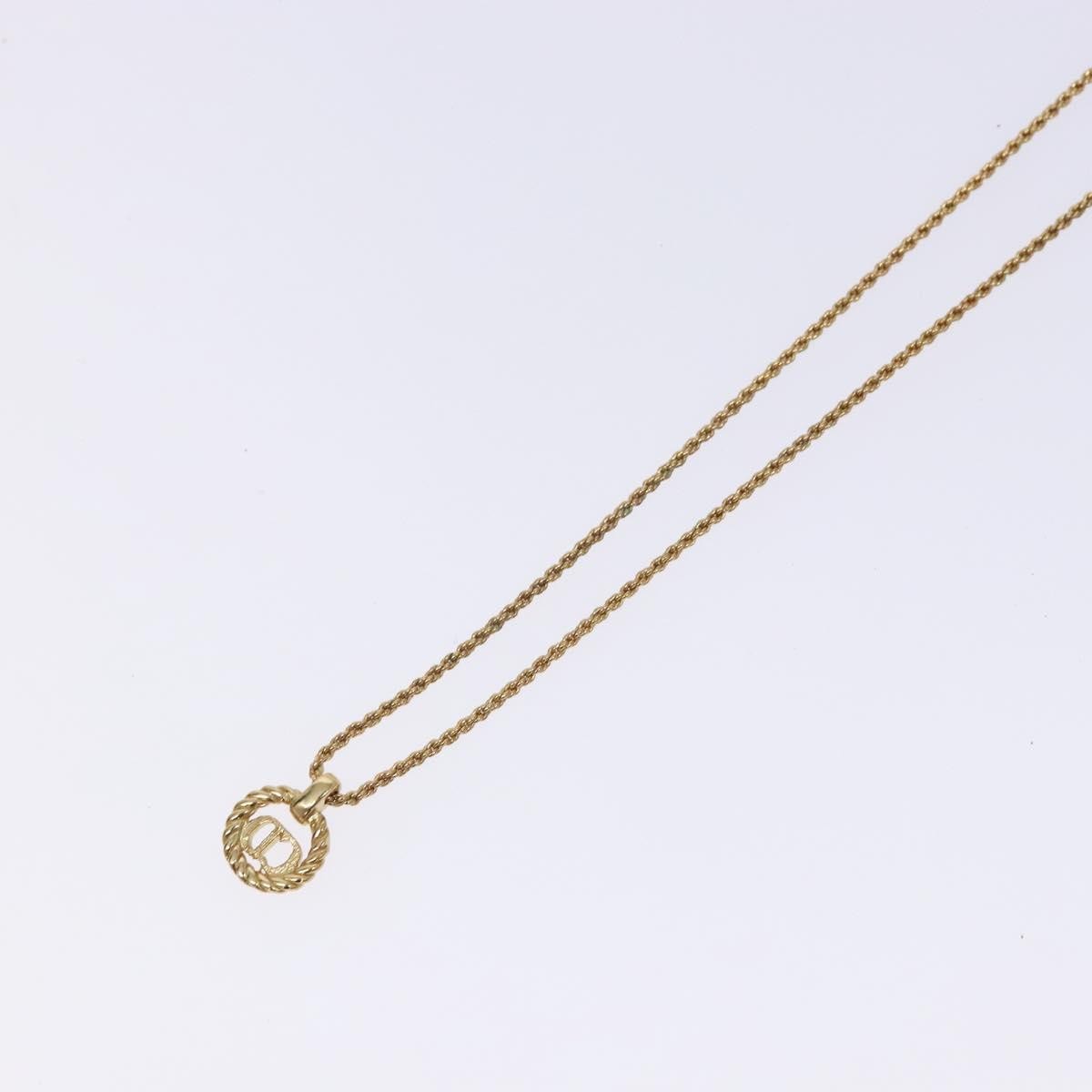Christian Dior CD Round Pendant Necklace Metal, GOLD, METAL, Necklace