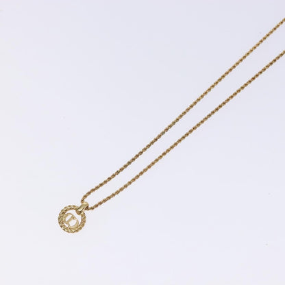 Christian Dior CD Round Pendant Necklace Metal, GOLD, METAL, Necklace