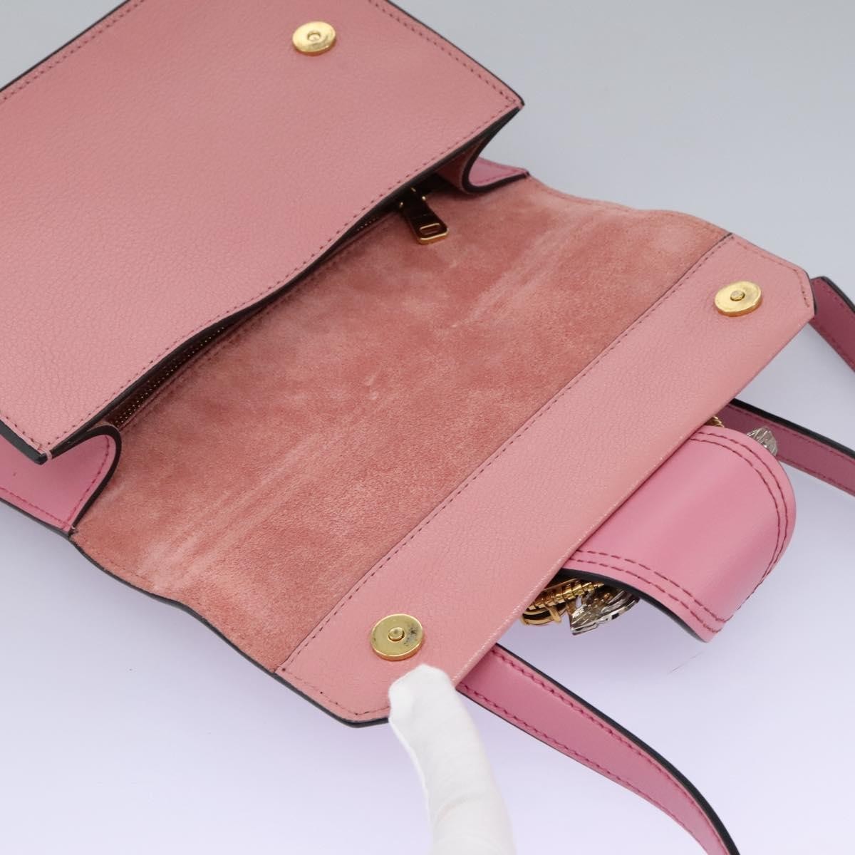 Miu Miu Madras Crystal Buckle Shoulder Bag Leather, PINK, LEATHER, Shoulder bag