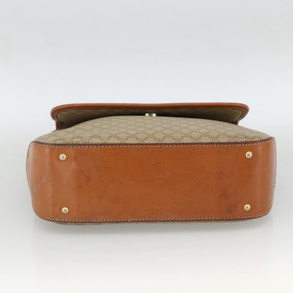 Celine Vintage Macadam Handbag Canvas and Leather, Beige, Canvas, Handbag