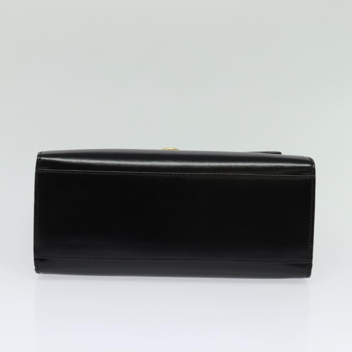 Celine Gancini Handbag Leather, BLACK, LEATHER, Handbag