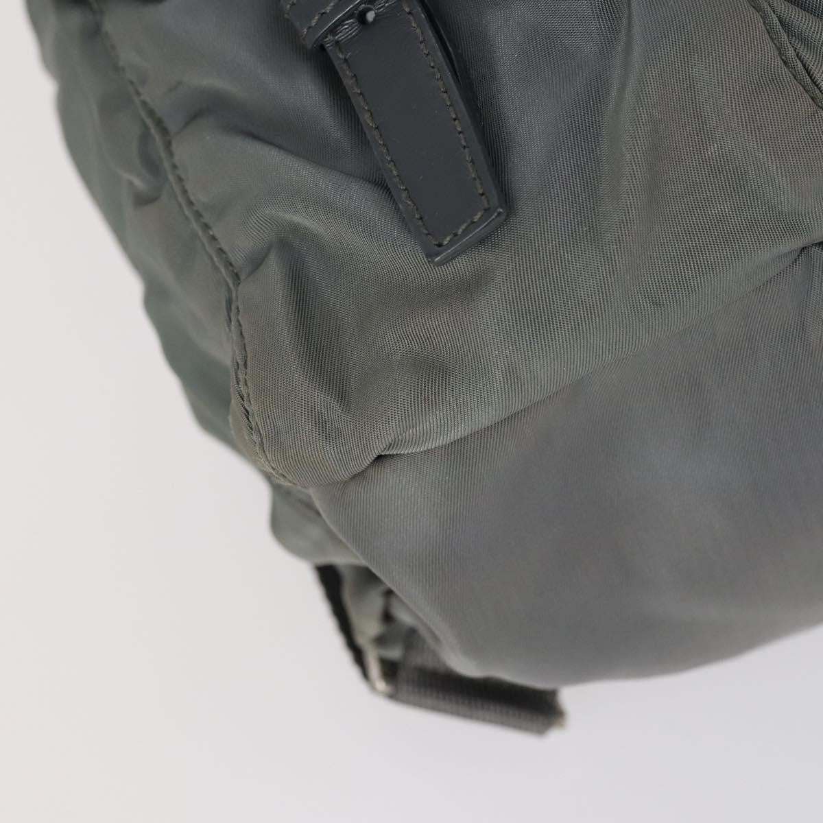 Prada Double Front Pocket Backpack Tessuto, Gray, Nylon, Backpack