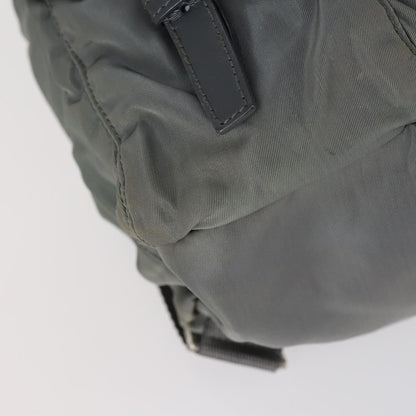 Prada Double Front Pocket Backpack Tessuto, Gray, Nylon, Backpack