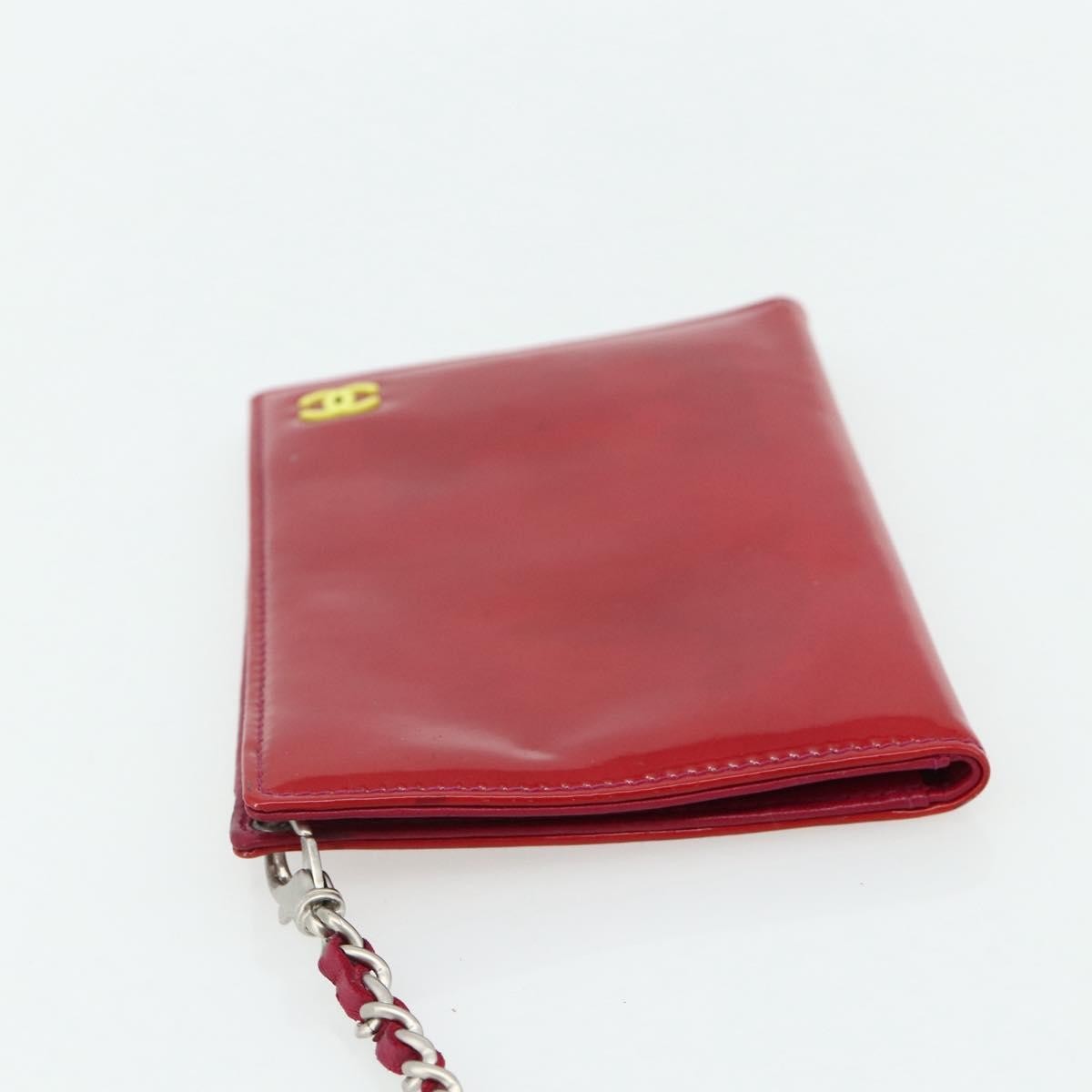 Chanel Vintage CC Bifold Card Holder Patent leather, Red, Patent Leather, Card Holder