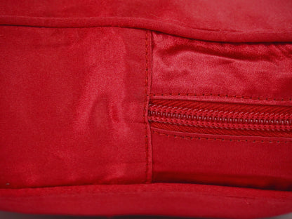 Prada Zip Around Toiletry Bag Silk, Red, Satin, Clutch