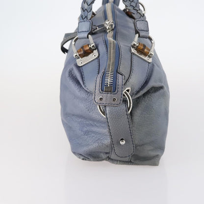 Gucci Bamboo Bar Shoulder Bag Leather, BLUE, LEATHER, Shoulder bag