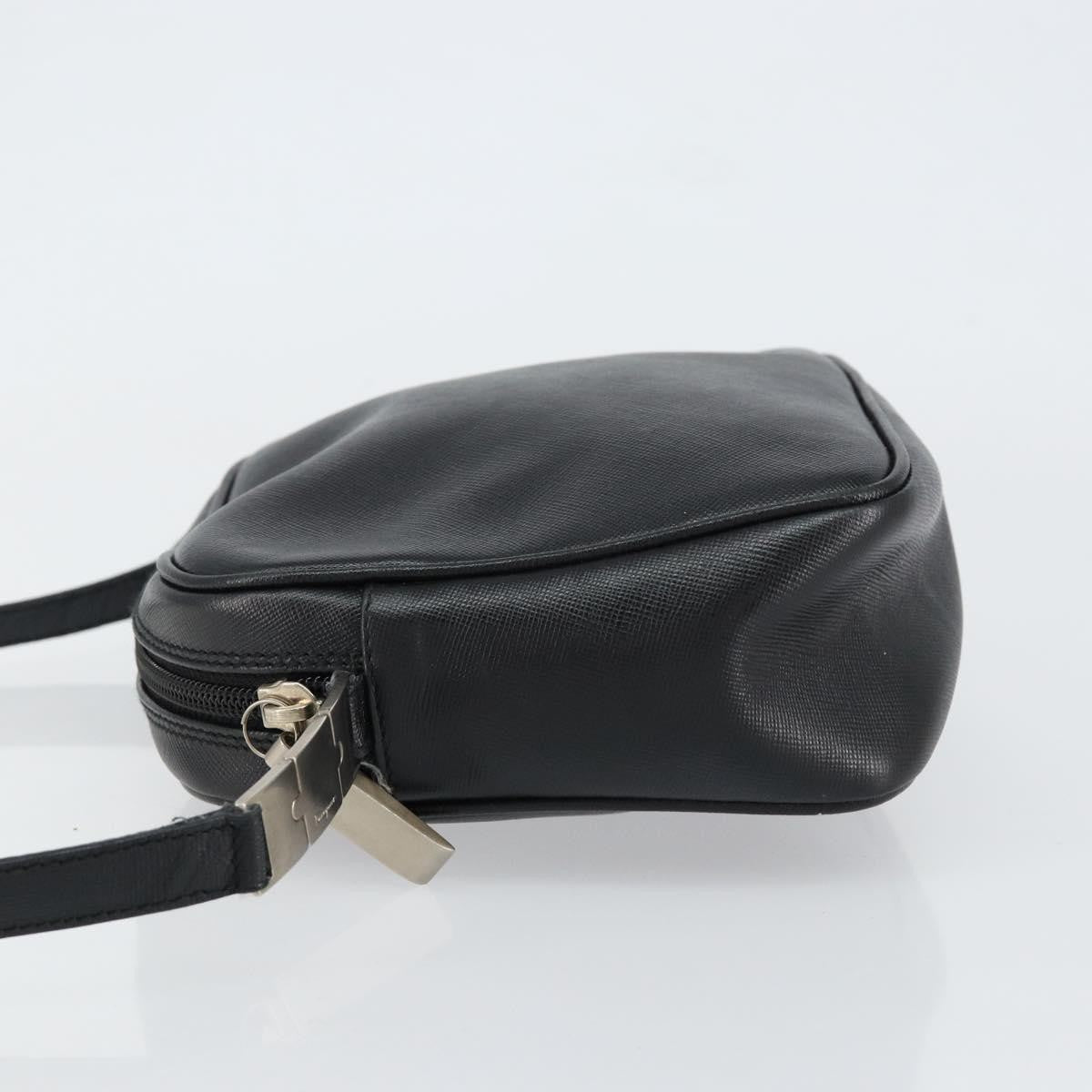 Salvatore Ferragamo Vintage Shoulder Bag Leather, BLACK, LEATHER, Shoulder bag