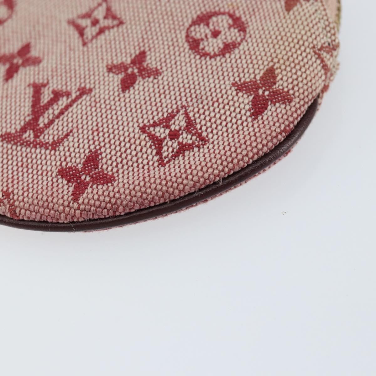 Louis Vuitton Round Coin Purse Mini Lin, RED, CANVAS, Wallets