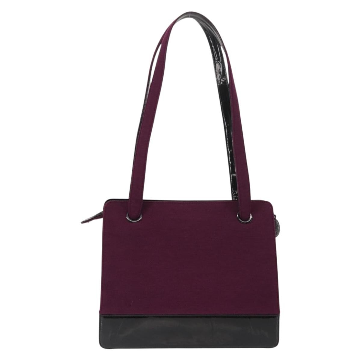 Chanel Vintage Logo Tote Cotton, PURPLE, COTTON, Tote bag