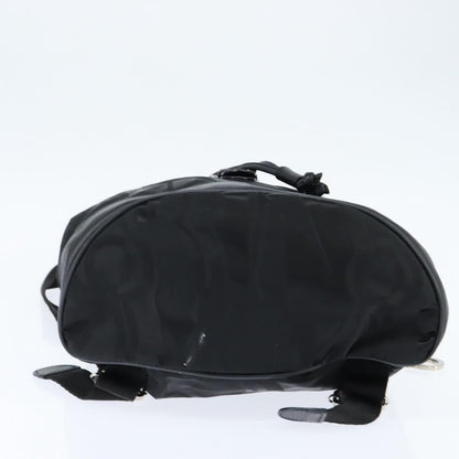 Salvatore Ferragamo Flap Buckle Backpack Printed Neoprene, Black, Nylon, Backpack