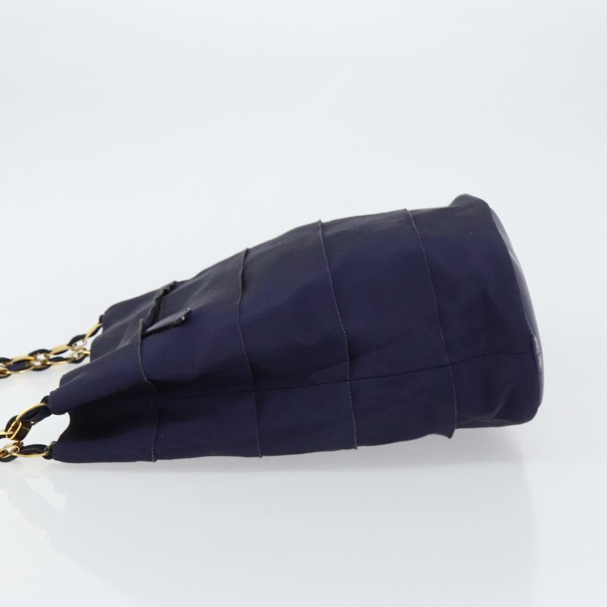 Salvatore Ferragamo Vala Chain Shoulder bag Canvas, NAVY, CANVAS, Shoulder bag
