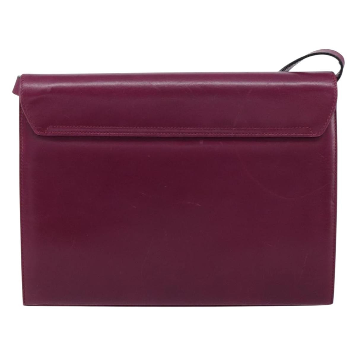 Salvatore Ferragamo Gancini Shoulder Bag Leather, PURPLE, LEATHER, Shoulder bag