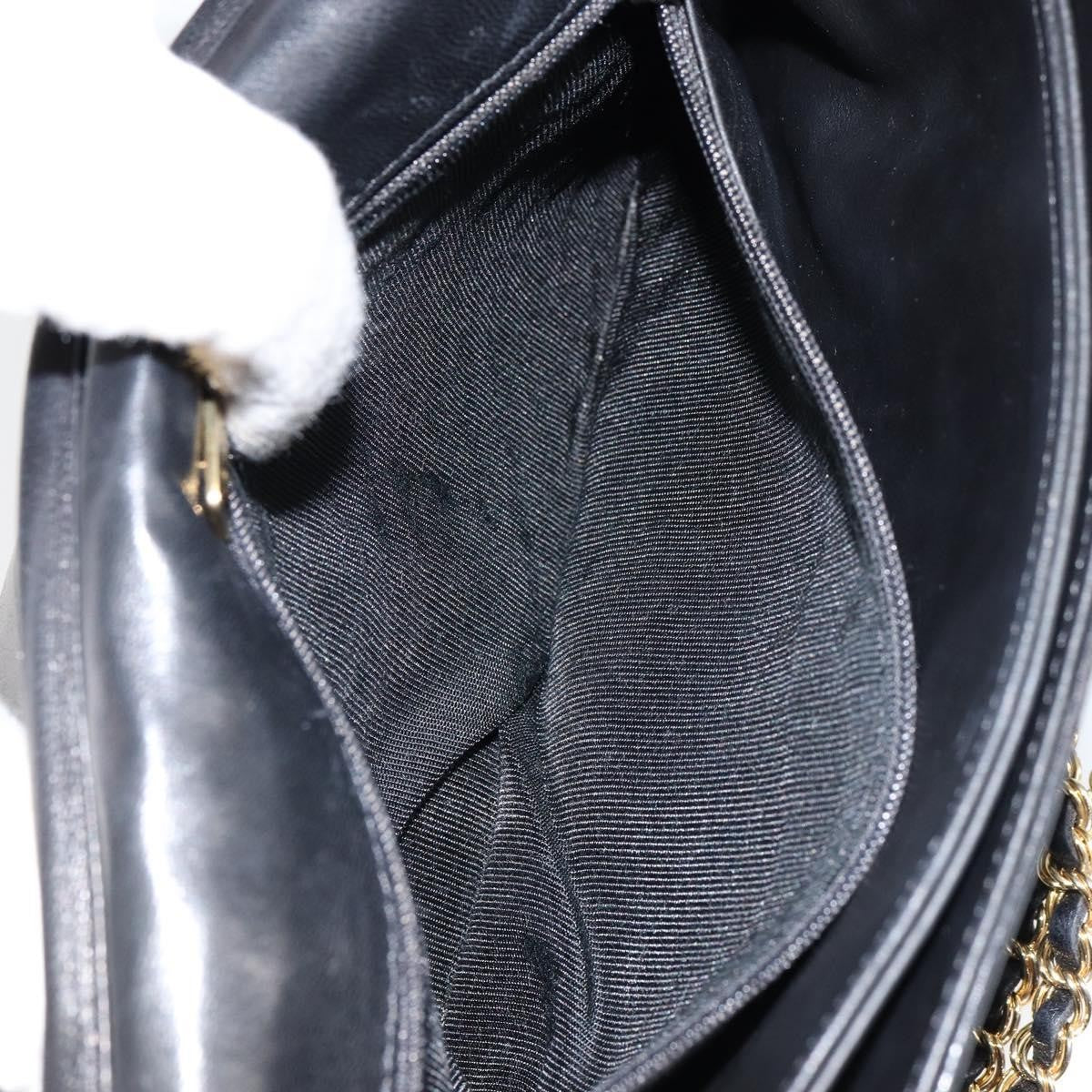 Bally Vintage Chain Shoulder Bag Quilted Leather, BLACK, LEATHER, Shoulder bag