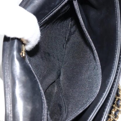 Bally Vintage Chain Shoulder Bag Quilted Leather, BLACK, LEATHER, Shoulder bag
