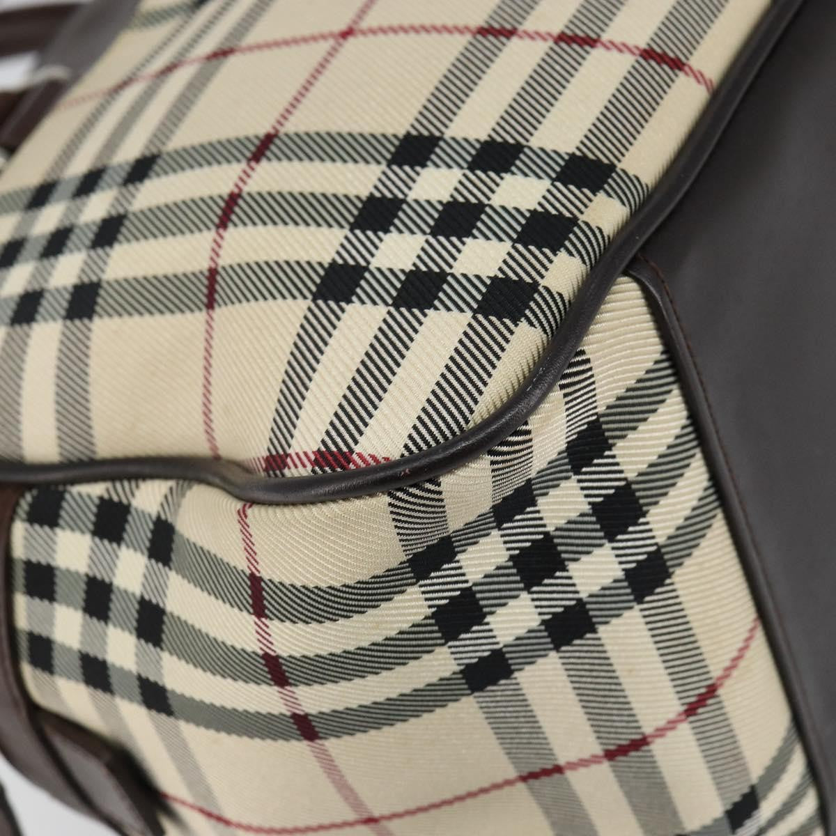 Burberry Nova Check Bowling Bag Canvas, BEIGE, NYLON, Handbag