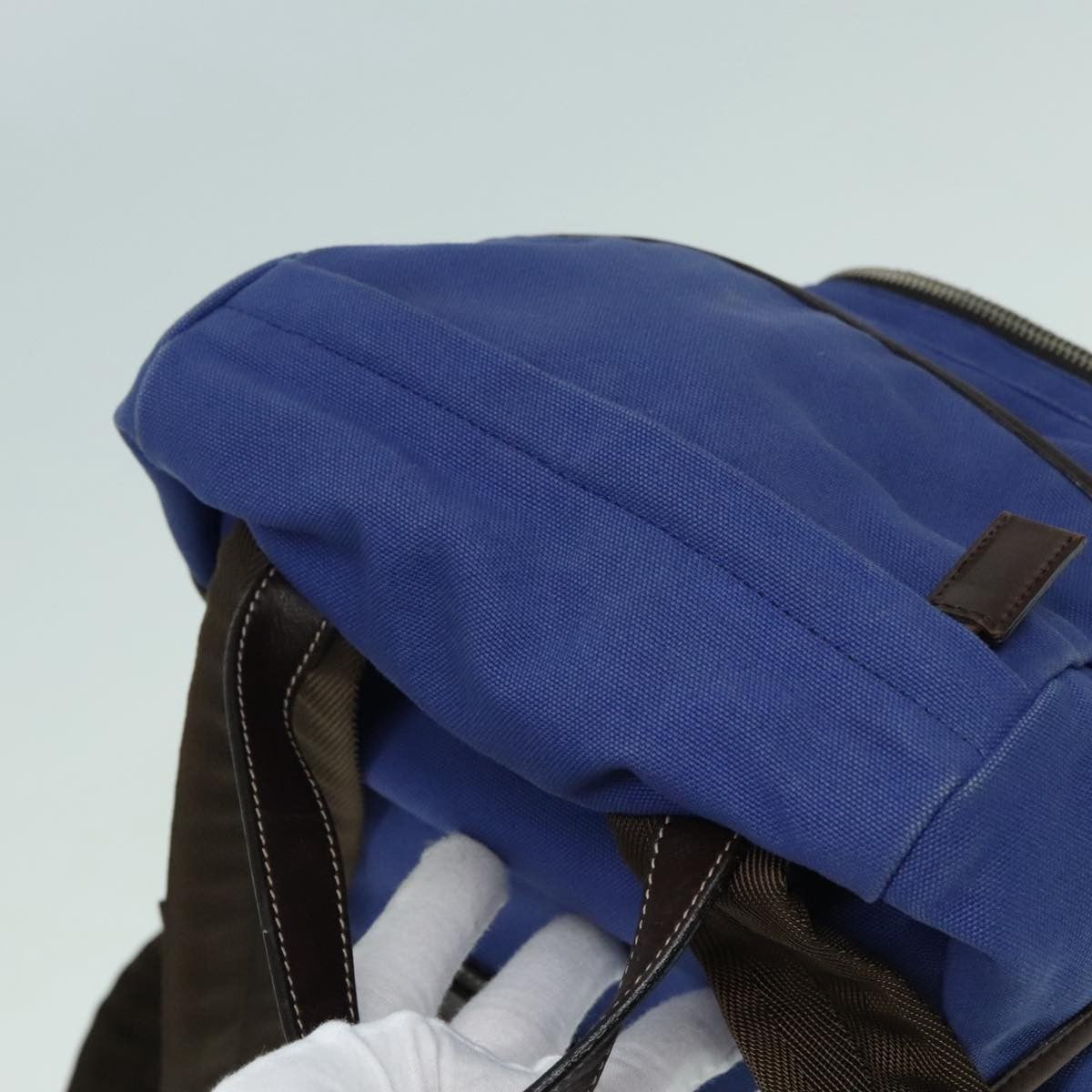 Prada Logo Backpack Canvas, BLUE, CANVAS, Backpack