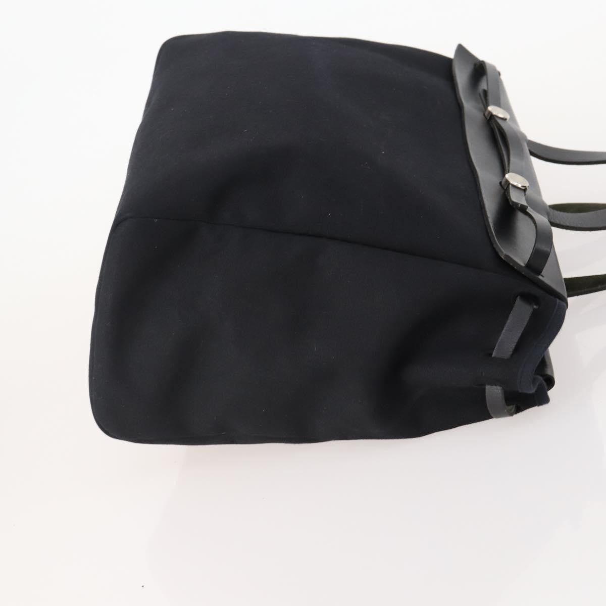 Hermes Herbag Cabas Toile and Leather, Black, Canvas, Tote Bag