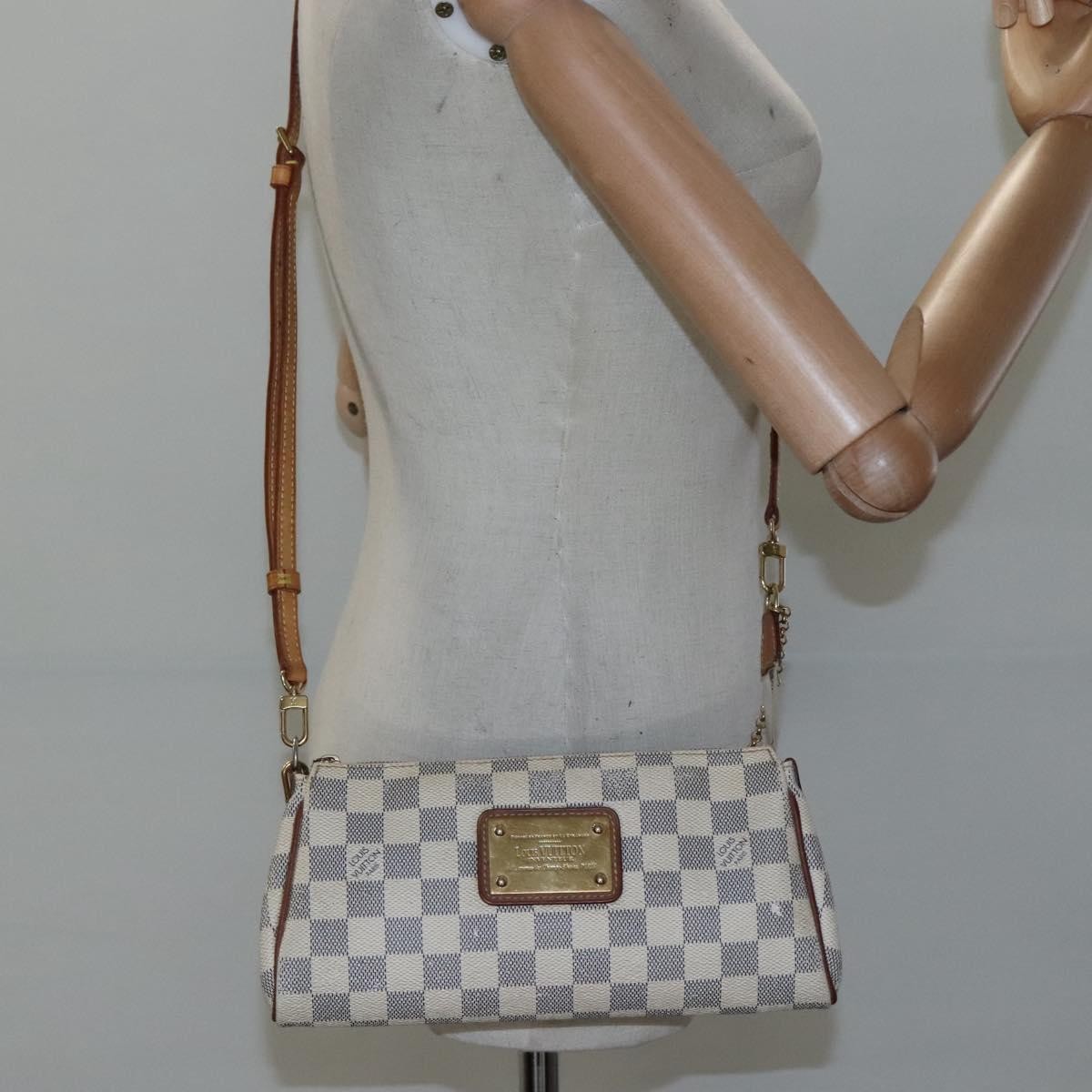 Louis Vuitton Eva Handbag Damier, WHITE, CANVAS, Shoulder bag