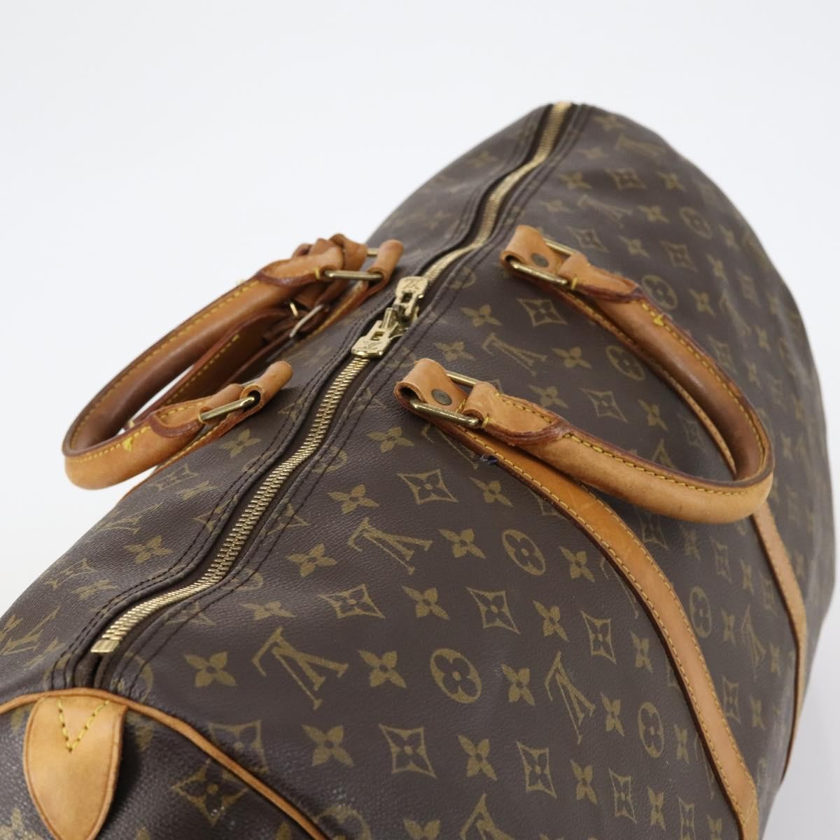 Louis Vuitton Keepall Bag Monogram Canvas, BROWN, CANVAS, Handbag