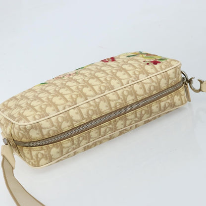 Christian Dior Vintage Crossbody Bag Embroidered Diorissimo Canvas, Beige, Canvas, Shoulder Bag