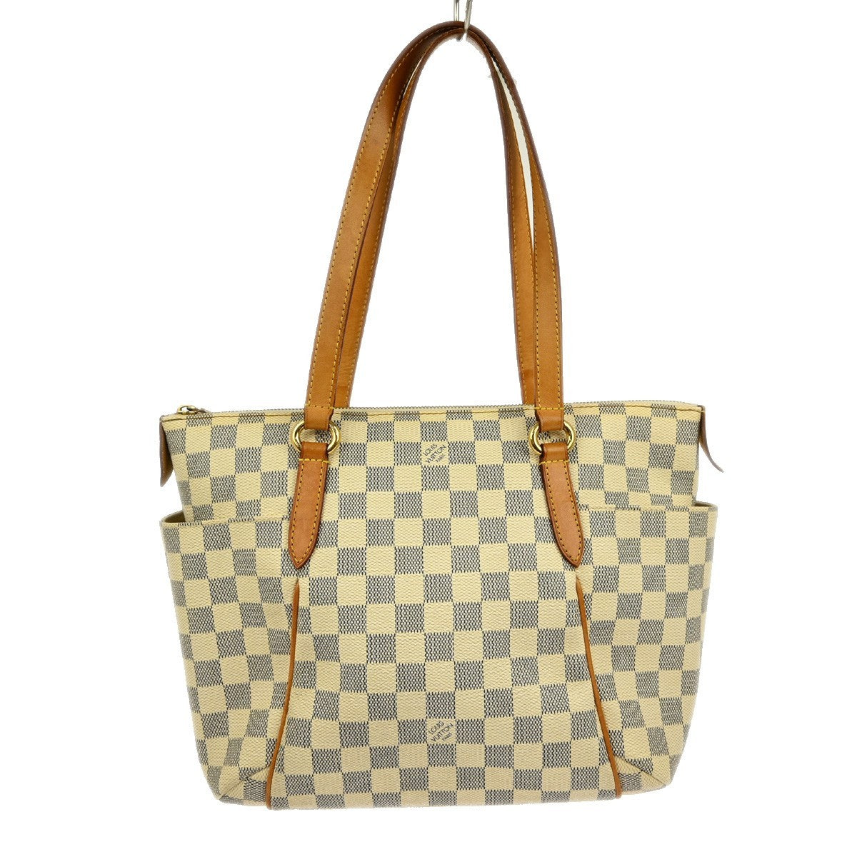 Louis Vuitton Totally Handbag Damier azur, WHITE, CANVAS, Tote bag