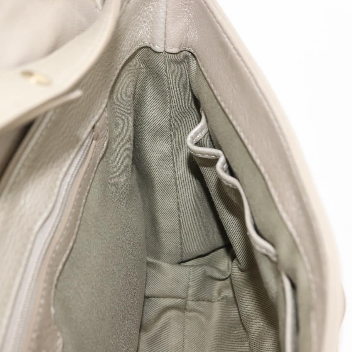 Bvlgari Chandra Flap Shoulder Bag Leather, Silver, Leather, Shoulder Bag